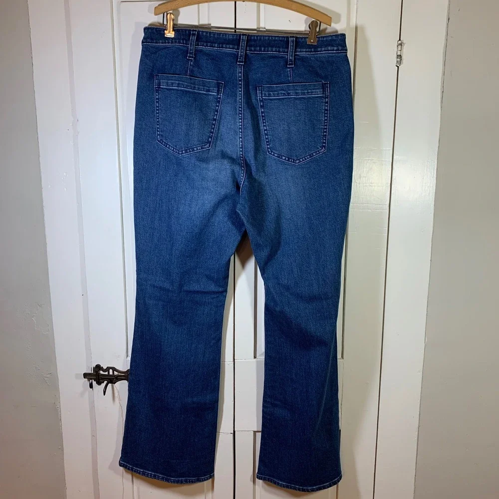 GAP Denim 70s Flare Jeans Womens Size 16/33R Blue High Rise Retro Stylish Trendy